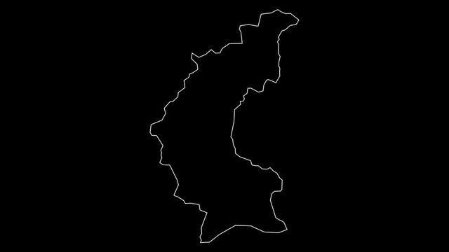 Ainaro East Timor municipality map outline animation