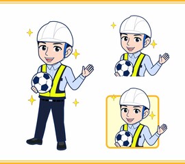 工事現場にいる誘導員