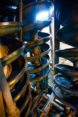 Gold ore mining and processing. Concentrating plant. Gravity spiral chute concentrator. Tin ore...