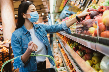 Young woman in medical face mask to protect against virus