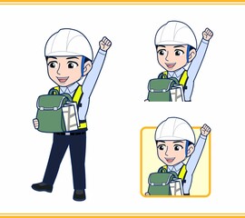 工事現場にいる誘導員