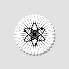 Atom sticker icon isolated on white background