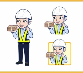 工事現場にいる誘導員