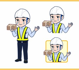 工事現場にいる誘導員