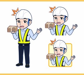 工事現場にいる誘導員