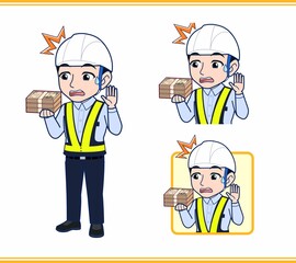 工事現場にいる誘導員