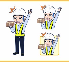 工事現場にいる誘導員