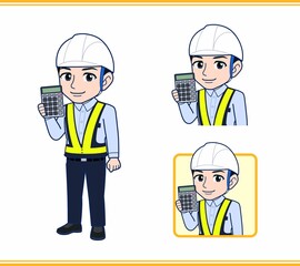 工事現場にいる誘導員