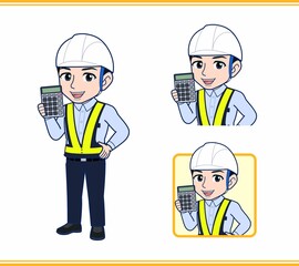 工事現場にいる誘導員