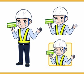 工事現場にいる誘導員