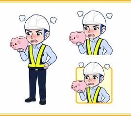 工事現場にいる誘導員