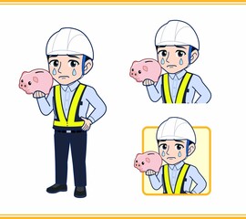 工事現場にいる誘導員