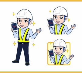 工事現場にいる誘導員