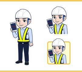 工事現場にいる誘導員