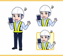 工事現場にいる誘導員