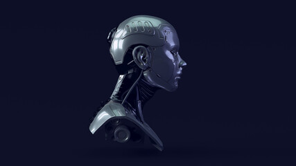 Cyborg with Blue Green Moody 80s lighting 3d illustration render