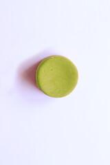 Green natural soap in a white background