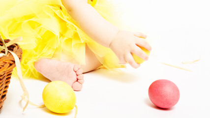 easter eggs and baby