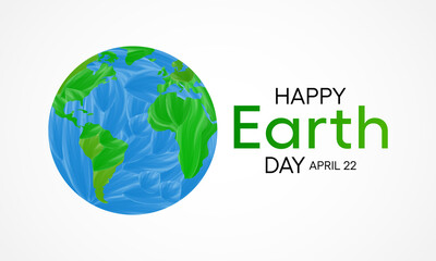 Earth Day is an annual event celebrated around the world on April 22nd to demonstrate support for environmental protection. Vector illustration.