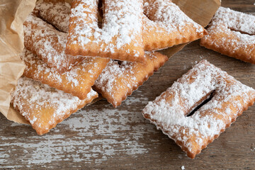 Homemade sweet typical french merveilles