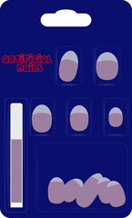 set of artificial nails in blue packaging