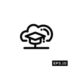 Online School Line Icon Vector. Education Symbol Vector