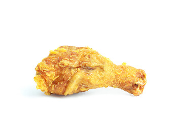 Close-up photo Crispy fried chicken legs mixed with golden yellow bread crumbs, protein rich, spicy and tasty, or as an appetizer, isolated with clipping path.