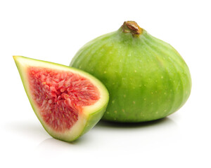 Ripe figs on a white background