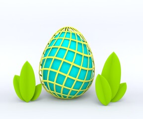 Happy Easter. Cute cartoon Easter poster and banner template with Easter eggs. 
3d illustration. For greeting card, Print t shirt, fashion art