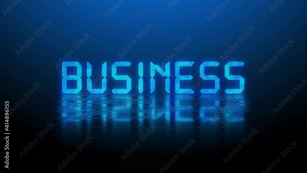 Poster reflection effects on a structured surface - blurred blue lettering business animated out random let