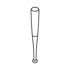 Baseball bat outline simple icon vector illustration