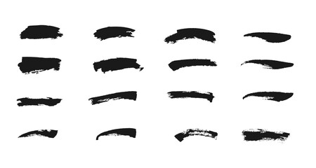 Brush strokes vector collection. Set of grunge freehand ink elements