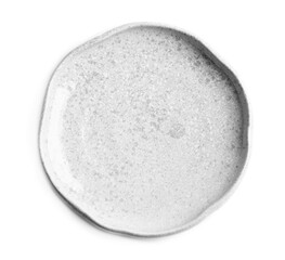 Ceramic plate isolated on white, top view