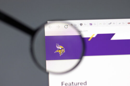 New York, USA - 15 February 2021: Minnesota Vikings Website In Browser With Company Logo, Illustrative Editorial.