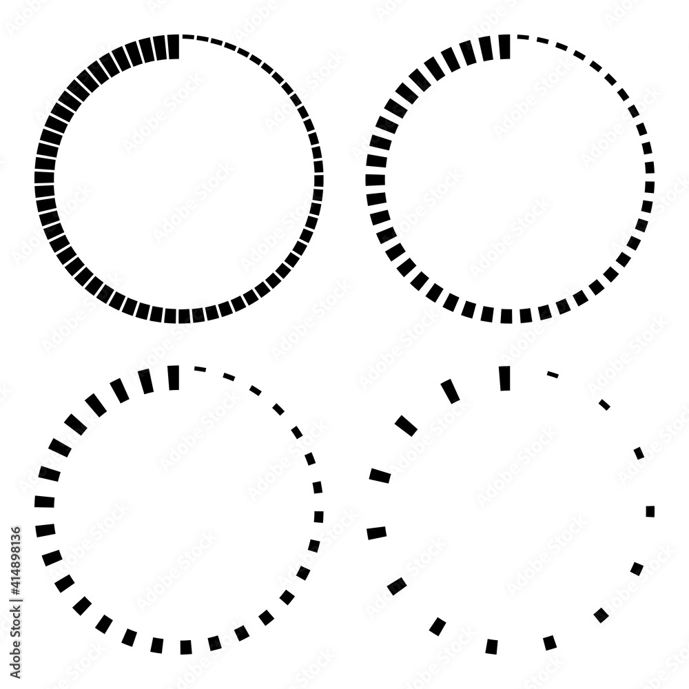 Poster set stripes around the circle logo countdown, vector circular icon with stripes around perimeter, ti
