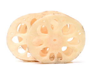 Lotus root on the white background