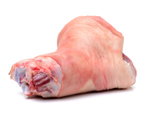 raw pork (leg) isolated on white background