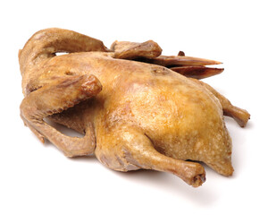 steamed duck on white background 