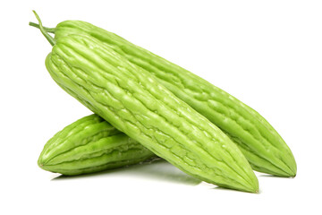 Bitter melon , Bitter gourd on white background