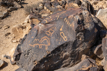 Petroglyphs or Rock Engraving at Negev Mountains, Israel
