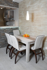 Modern kitchen with stylish furniture