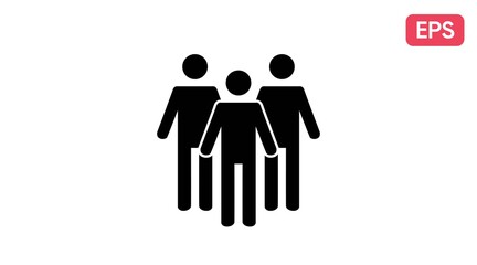 People Icon. Vector isolated illustration of three people together