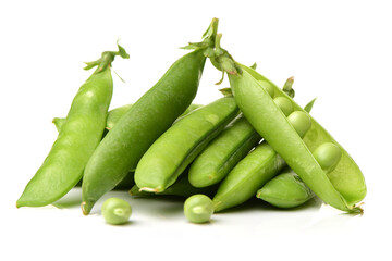 Fresh peas isolated on white background 