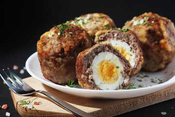 Scottish eggs - national dish of the cuisine of Scotland