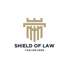 Letter N shield Law Logo With Square Letter Logo Design Vector Template
