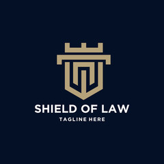 Letter o sheild Law Logo With Square Letter Logo Design Vector Template