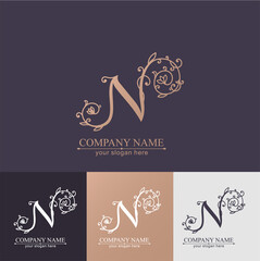 Premium Vector N logo. Monnogram. Personal logo or sign for branding an elite company.