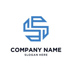 Letter S Hexagon Logo Letter S element design logo icon template. Unique modern creative trendy business brand