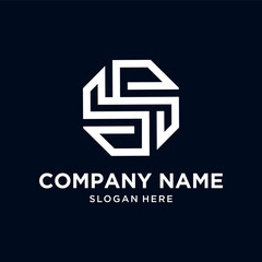 Letter S Hexagon Logo Letter S element design logo icon template. Unique modern creative trendy business brand