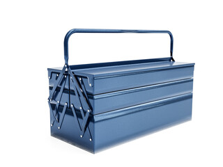 Metal toolbox on white